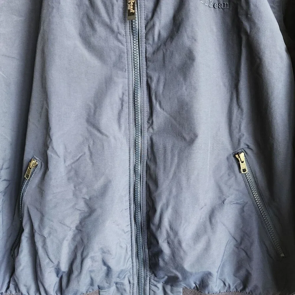 Classic LL Bean Fleece Lined Windbreaker Coat Men' Size Large Reg 100% Nylon